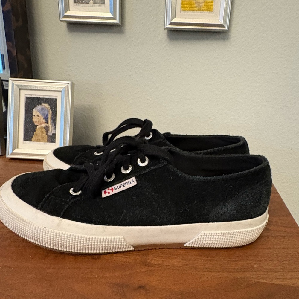 Superga Black Suede Sneakers